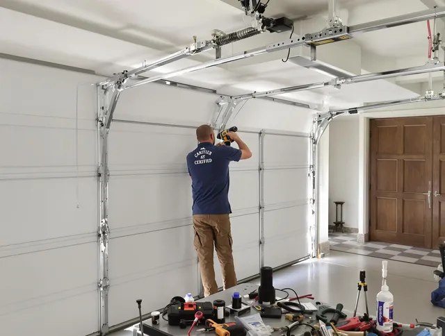 Kent Garage Door Repair certified technician performing precision garage door repair in Kent