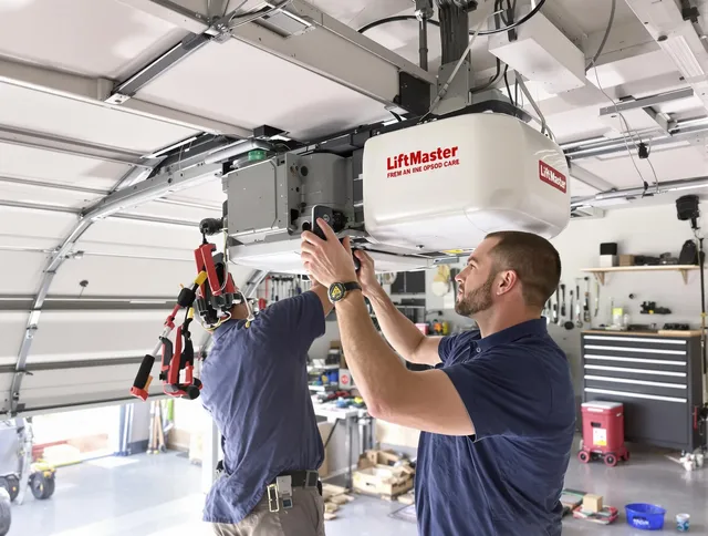 Kent Garage Door Repair technician performing advanced diagnostics on garage opener in Kent