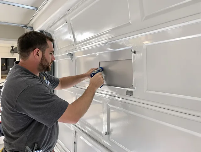 Garage door panel repair by Kent Garage Door Repair in Kent